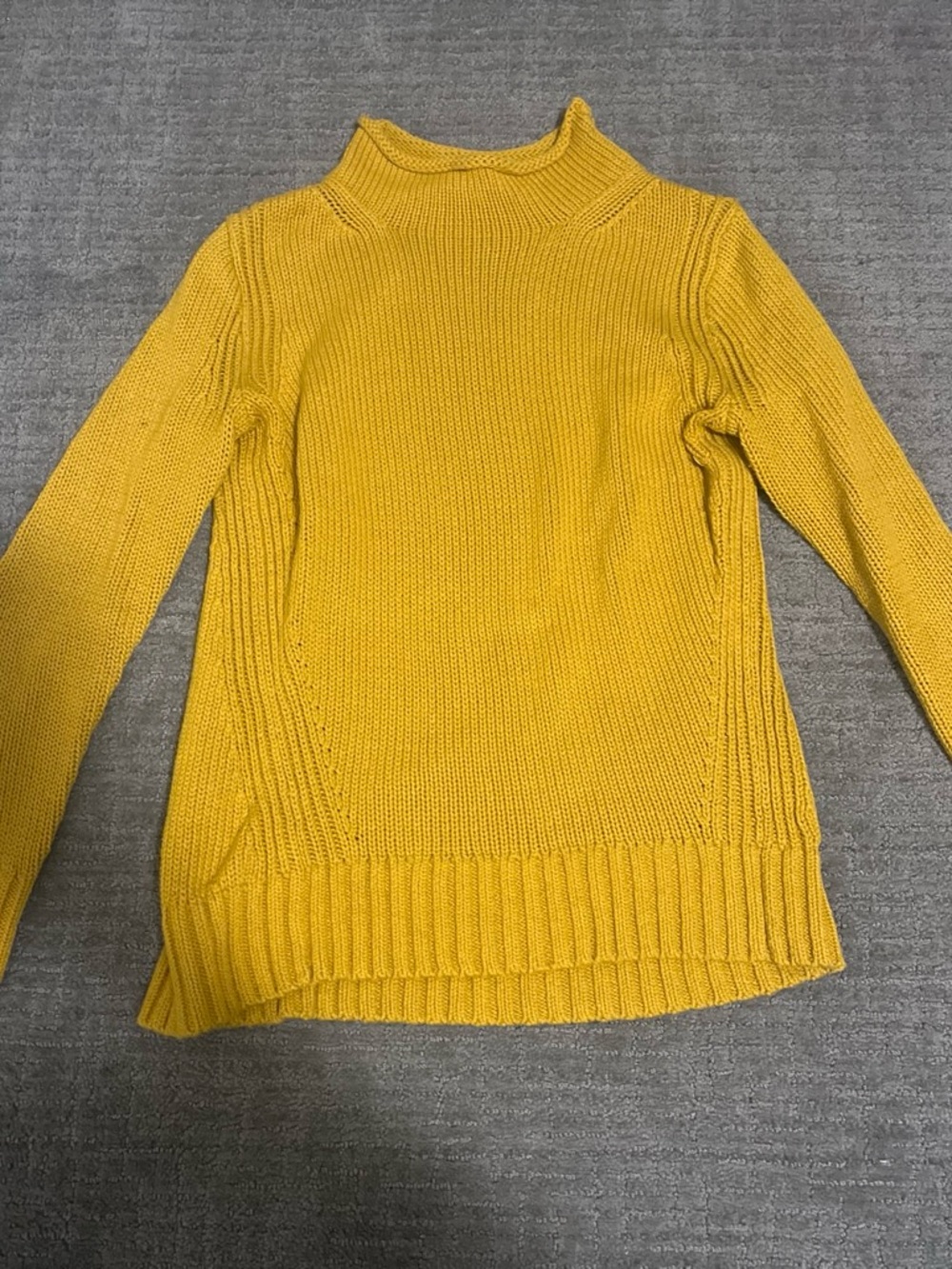 J-Crew yellow knit turtleneck sweater size XS